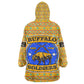 Buffalo Soldiers Christmas Kid Wearable Blanket Hoodie Yellow Cartoon Buffalo Santa Hat Design - African Pride