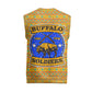Buffalo Soldiers Christmas Knitted V-Neck Vest Yellow Cartoon Buffalo Santa Hat Design - African Pride