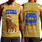 Buffalo Soldiers Christmas Men Tank Top Yellow Cartoon Buffalo Santa Hat Design - African Pride