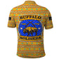 Buffalo Soldiers Christmas Polo Shirt Yellow Cartoon Buffalo Santa Hat Design - African Pride