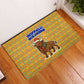 Buffalo Soldiers Christmas Rubber Doormat Yellow Cartoon Buffalo Santa Hat Design - African Pride