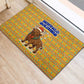 Buffalo Soldiers Christmas Rubber Doormat Yellow Cartoon Buffalo Santa Hat Design - African Pride