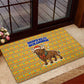 Buffalo Soldiers Christmas Rubber Doormat Yellow Cartoon Buffalo Santa Hat Design - African Pride