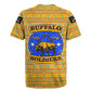 Buffalo Soldiers Christmas Rugby Jersey Yellow Cartoon Buffalo Santa Hat Design - African Pride