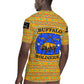 Buffalo Soldiers Christmas Rugby Jersey Yellow Cartoon Buffalo Santa Hat Design - African Pride