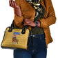 Buffalo Soldiers Christmas Shoulder Handbag Yellow Cartoon Buffalo Santa Hat Design - African Pride