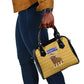 Buffalo Soldiers Christmas Shoulder Handbag Yellow Cartoon Buffalo Santa Hat Design - African Pride