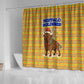 Buffalo Soldiers Christmas Shower Curtain Yellow Cartoon Buffalo Santa Hat Design - African Pride