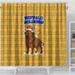 Buffalo Soldiers Christmas Shower Curtain Yellow Cartoon Buffalo Santa Hat Design - African Pride
