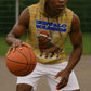 Buffalo Soldiers Christmas Sleeveless Hoodie Yellow Cartoon Buffalo Santa Hat Design - African Pride