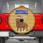 Buffalo Soldiers Christmas Spare Tire Cover Yellow Cartoon Buffalo Santa Hat Design - African Pride