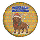 Buffalo Soldiers Christmas Spare Tire Cover Yellow Cartoon Buffalo Santa Hat Design - African Pride