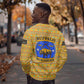 Buffalo Soldiers Christmas Sweatshirt Yellow Cartoon Buffalo Santa Hat Design - African Pride