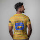 Buffalo Soldiers Christmas T shirt Yellow Cartoon Buffalo Santa Hat Design - African Pride