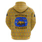 Buffalo Soldiers Christmas Zip Hoodie Yellow Cartoon Buffalo Santa Hat Design - African Pride