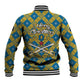 Buffalo Soldiers Christmas Baseball Jacket Blue Yellow Plaid Parade Illustration Design - African Pride