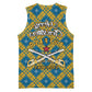Buffalo Soldiers Christmas Basketball Jersey Blue Yellow Plaid Parade Illustration Design - African Pride