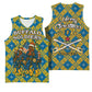 Buffalo Soldiers Christmas Basketball Jersey Blue Yellow Plaid Parade Illustration Design TS04