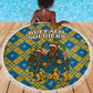 Buffalo Soldiers Christmas Beach Blanket Blue Yellow Plaid Parade Illustration Design - African Pride