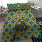 Buffalo Soldiers Christmas Bedding Set Blue Yellow Plaid Parade Illustration Design - African Pride