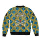Buffalo Soldiers Christmas Bomber Jacket Blue Yellow Plaid Parade Illustration Design - African Pride