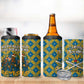 Buffalo Soldiers Christmas 4 in 1 Can Cooler Tumbler Blue Yellow Plaid Parade Illustration Design - African Pride
