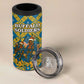 Buffalo Soldiers Christmas 4 in 1 Can Cooler Tumbler Blue Yellow Plaid Parade Illustration Design - African Pride