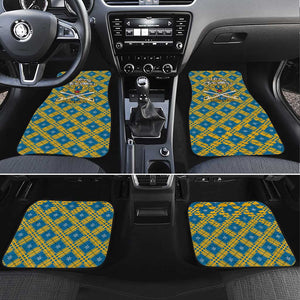 Buffalo Soldiers Christmas Car Mats Blue Yellow Plaid Parade Illustration Design - African Pride