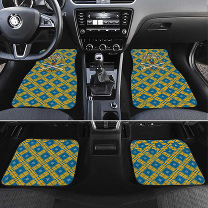 Buffalo Soldiers Christmas Car Mats Blue Yellow Plaid Parade Illustration Design - African Pride