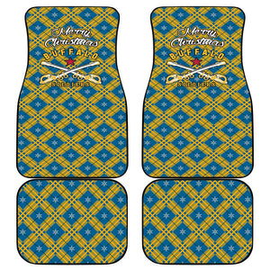 Buffalo Soldiers Christmas Car Mats Blue Yellow Plaid Parade Illustration Design - African Pride