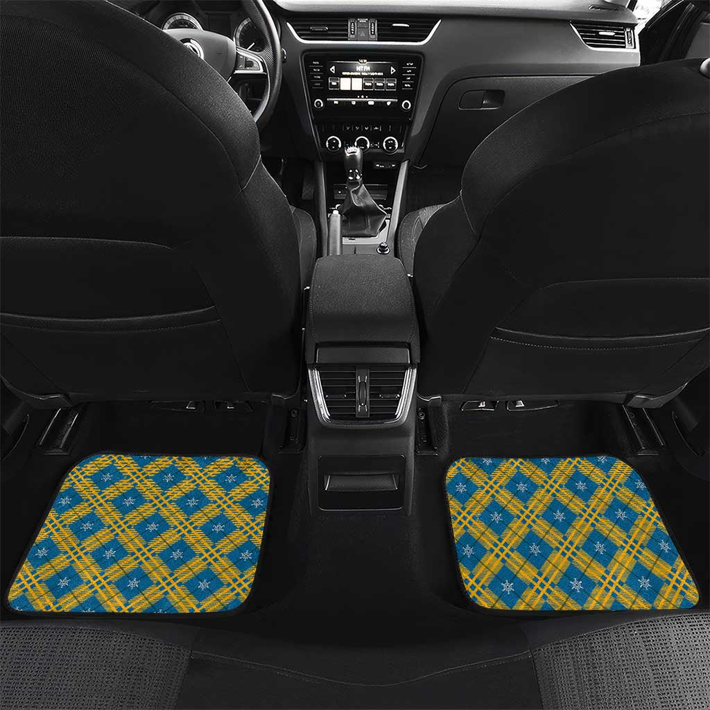 Buffalo Soldiers Christmas Car Mats Blue Yellow Plaid Parade Illustration Design - African Pride