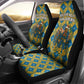 Buffalo Soldiers Christmas Car Seat Cover Blue Yellow Plaid Parade Illustration Design - African Pride