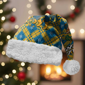Buffalo Soldiers Christmas Santa Hat Blue Yellow Plaid Parade Illustration Design - African Pride