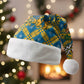 Buffalo Soldiers Christmas Santa Hat Blue Yellow Plaid Parade Illustration Design - African Pride