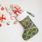 Buffalo Soldiers Christmas Stocking Blue Yellow Plaid Parade Illustration Design - African Pride
