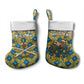 Buffalo Soldiers Christmas Stocking Blue Yellow Plaid Parade Illustration Design - African Pride