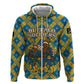 Buffalo Soldiers Christmas Hoodie Blue Yellow Plaid Parade Illustration Design - African Pride