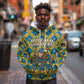 Buffalo Soldiers Christmas Hoodie Blue Yellow Plaid Parade Illustration Design - African Pride