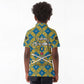 Buffalo Soldiers Christmas Kid Polo Shirt Blue Yellow Plaid Parade Illustration Design - African Pride