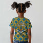 Buffalo Soldiers Christmas Kid T shirt Blue Yellow Plaid Parade Illustration Design - African Pride