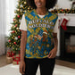 Buffalo Soldiers Christmas Knitted V-Neck Vest Blue Yellow Plaid Parade Illustration Design - African Pride