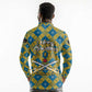 Buffalo Soldiers Christmas Long Sleeve Polo Shirt Blue Yellow Plaid Parade Illustration Design - African Pride