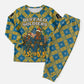 Buffalo Soldiers Christmas Pajama Set Blue Yellow Plaid Parade Illustration Design - African Pride