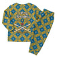 Buffalo Soldiers Christmas Pajama Set Blue Yellow Plaid Parade Illustration Design - African Pride