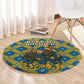 Buffalo Soldiers Christmas Round Carpet Blue Yellow Plaid Parade Illustration Design - African Pride