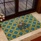 Buffalo Soldiers Christmas Rubber Doormat Blue Yellow Plaid Parade Illustration Design - African Pride