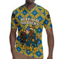 Buffalo Soldiers Christmas Rugby Jersey Blue Yellow Plaid Parade Illustration Design - African Pride