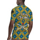 Buffalo Soldiers Christmas Rugby Jersey Blue Yellow Plaid Parade Illustration Design - African Pride