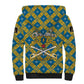 Buffalo Soldiers Christmas Sherpa Hoodie Blue Yellow Plaid Parade Illustration Design - African Pride