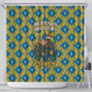 Buffalo Soldiers Christmas Shower Curtain Blue Yellow Plaid Parade Illustration Design - African Pride